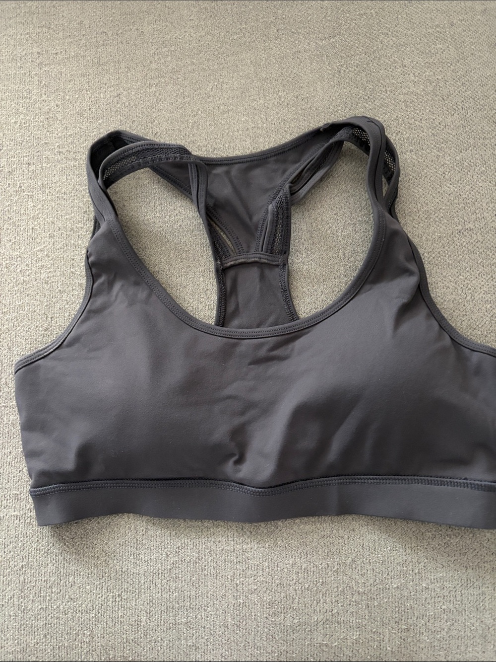 Seamless Racerback Sports Bra in Gray — Unbranded